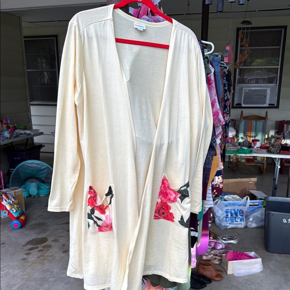 Floral Cream Cardigan Sweater